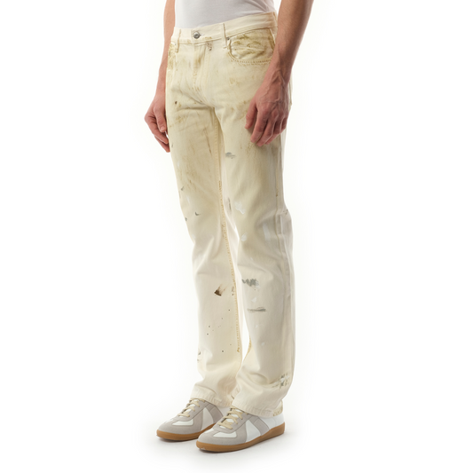 Low Rise Straight Pants in Ecru