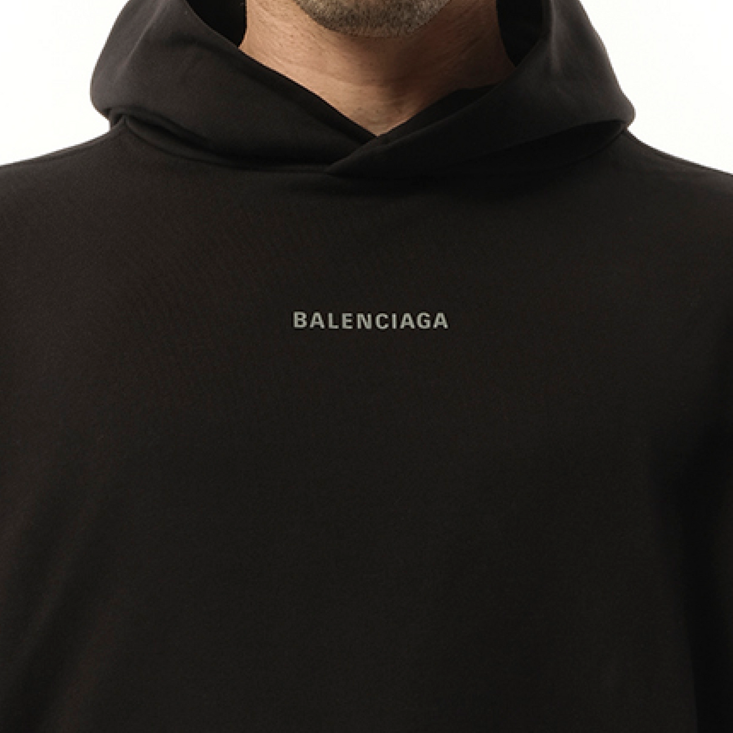 Reflective Logo Medium Fit Hoodie in Faded Black