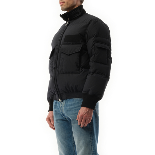 Rip Stop Padded Blouson in Black