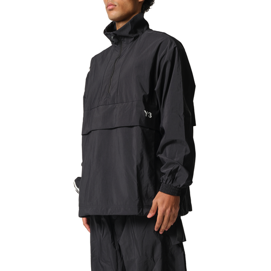 3 Stripe Nylon Anorak in Black