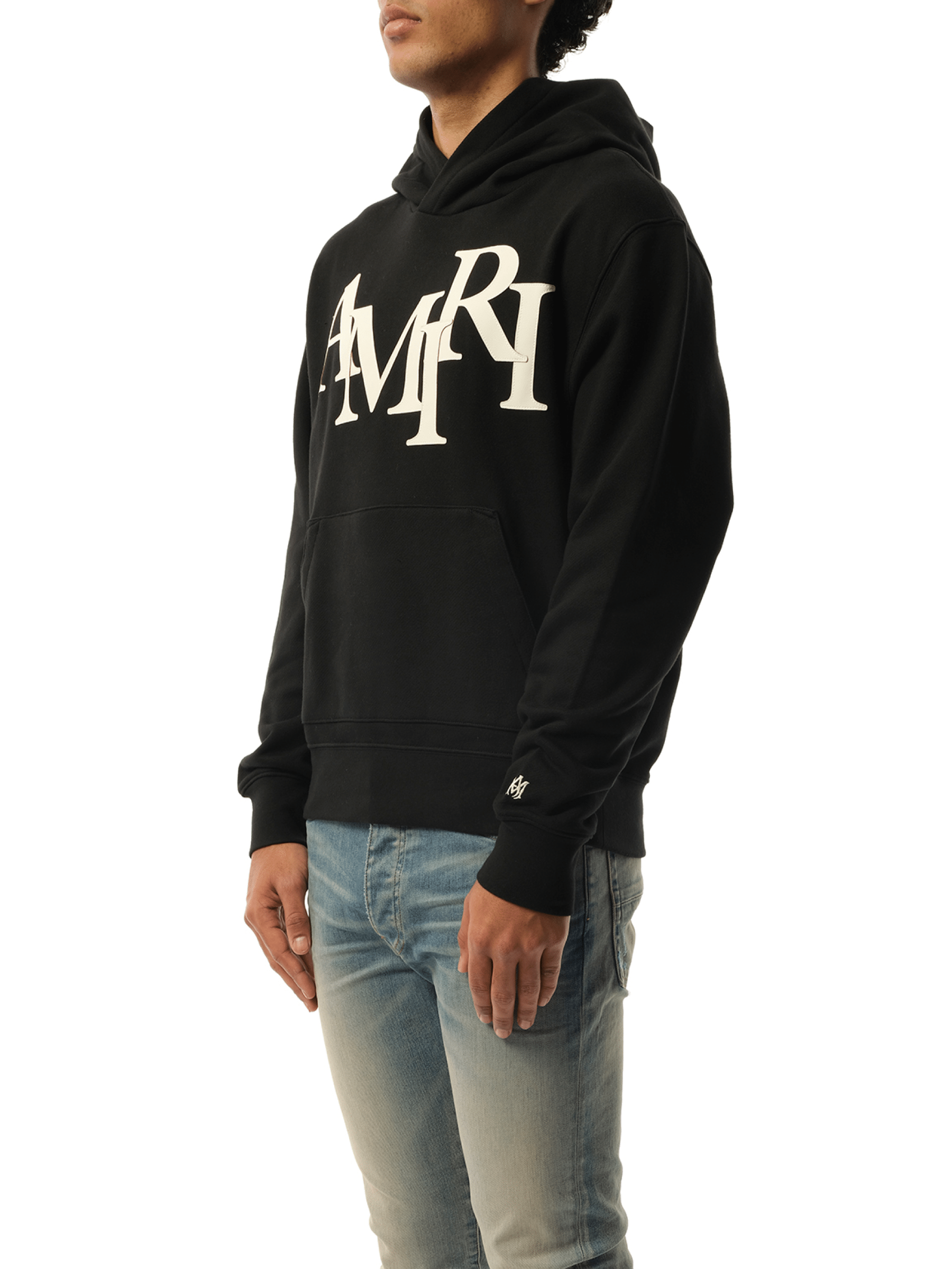 Amiri Amiri Staggered Hoodie in Black/White