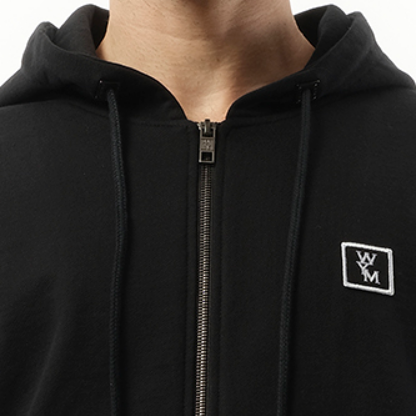 Logo Zip Hoodie in Black