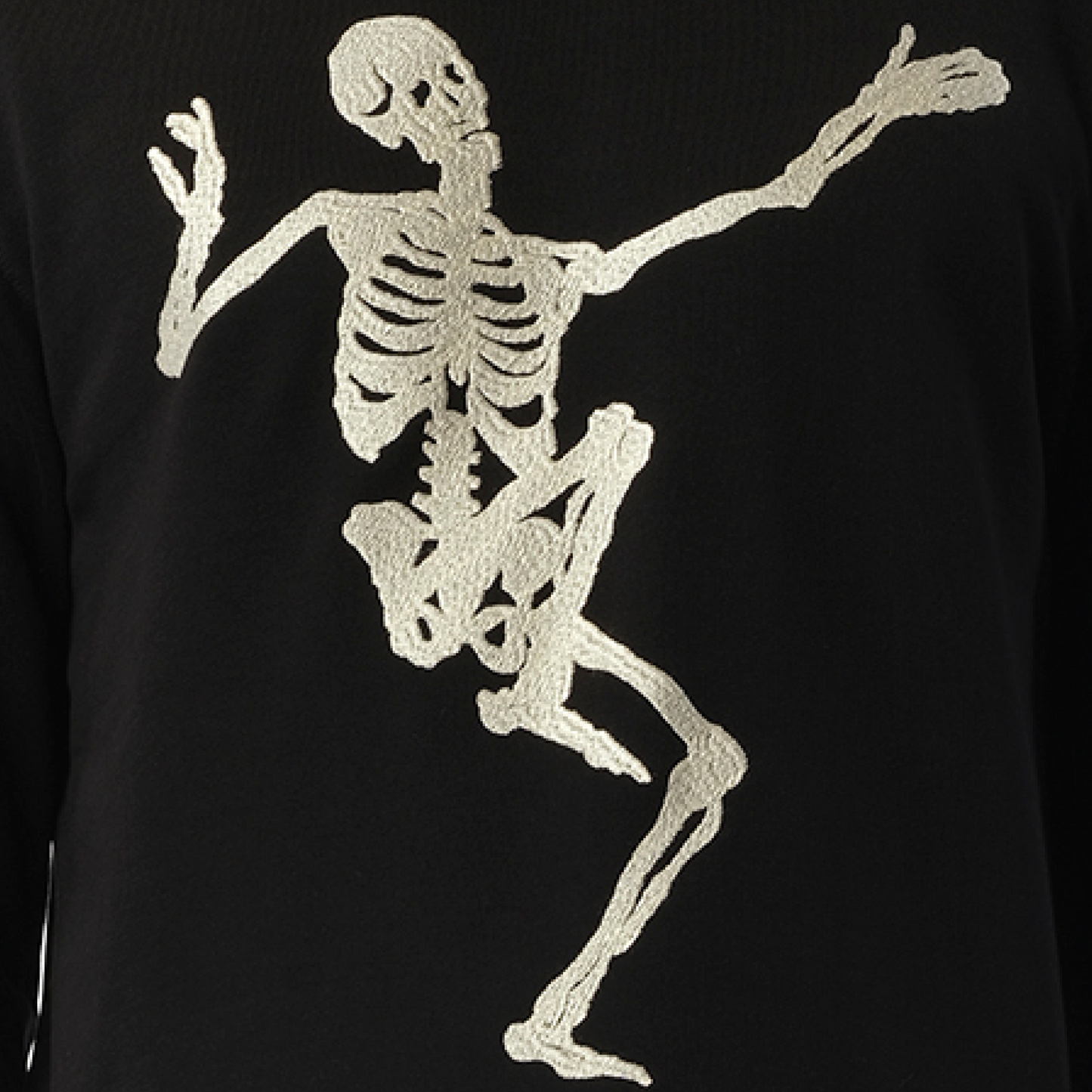 Skeleton Embroidered Sweatshirt in Black