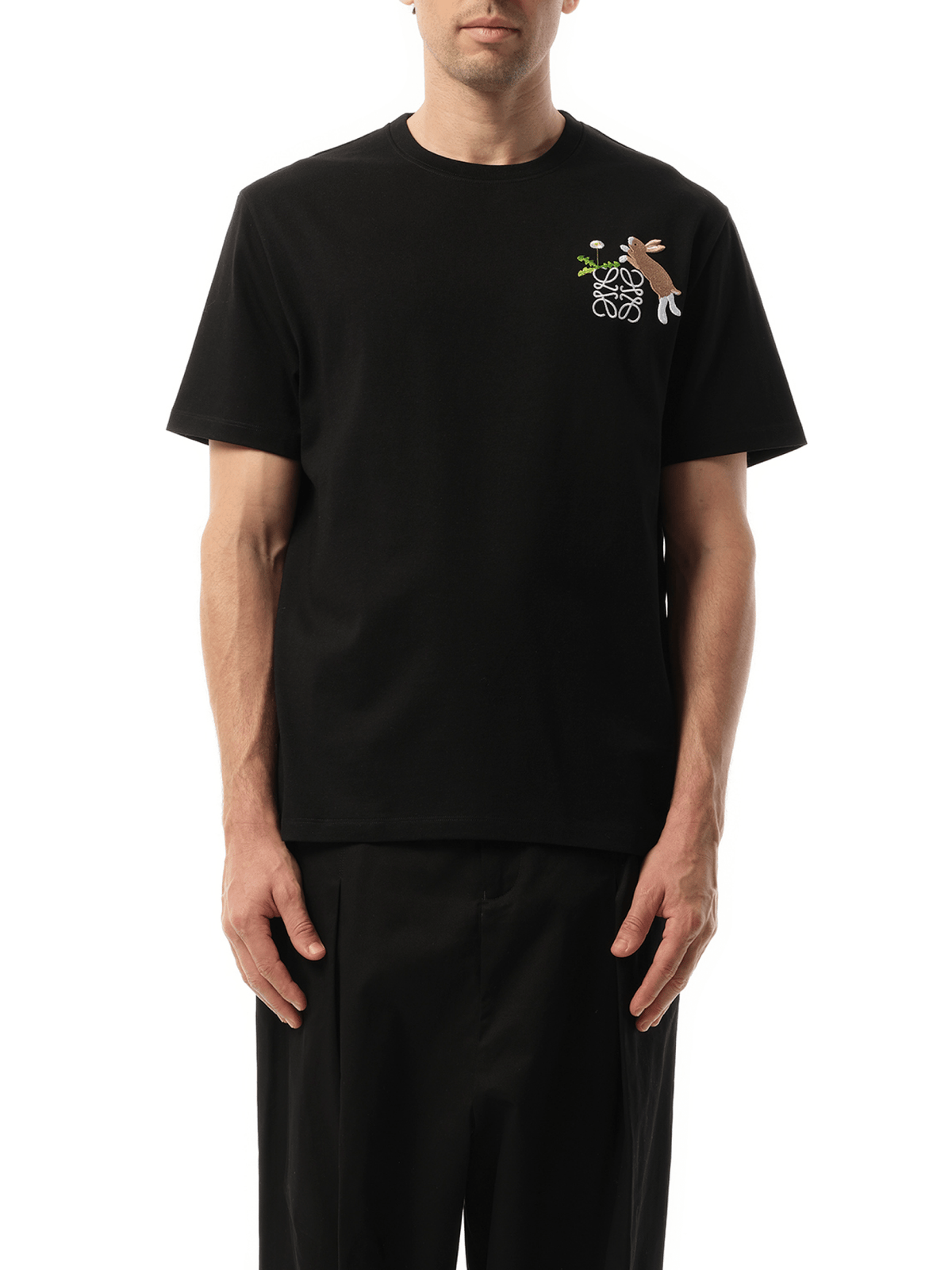 Loewe Suna Fujita Anagram Bunny T-Shirt in Black