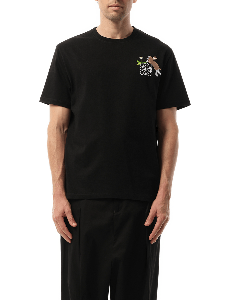 Loewe Suna Fujita Anagram Bunny T-Shirt in Black