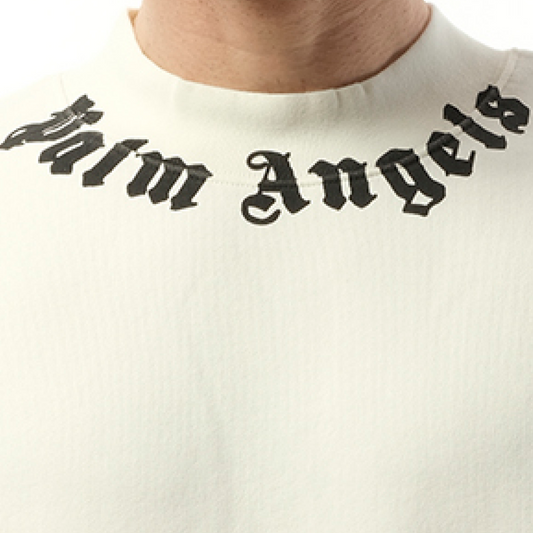 Neck Logo Crew Sweatshirt in Off White/Black