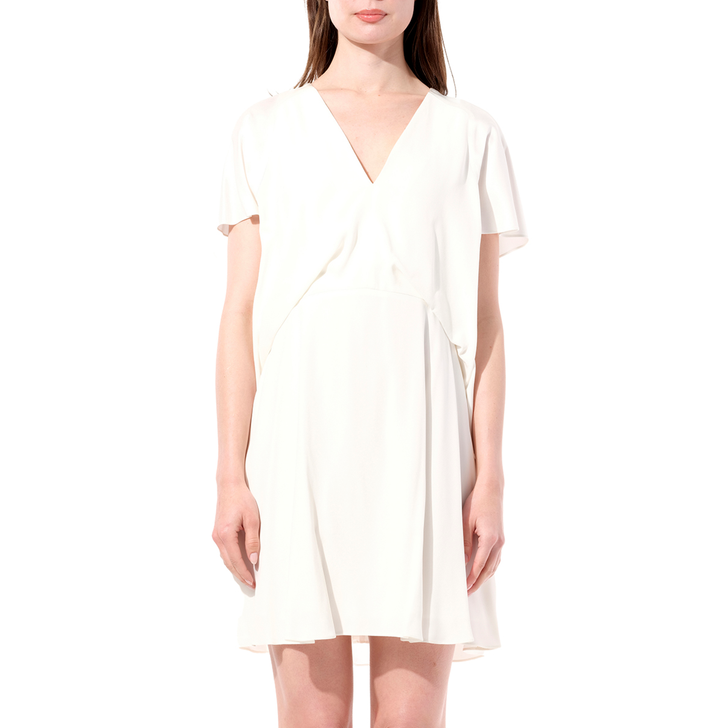 Breezy Romantic Short Sleeve Dress in White