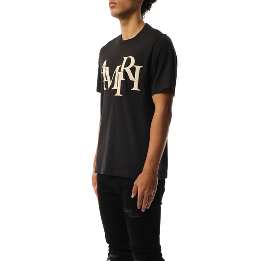 Amiri Staggered T-Shirt in Black