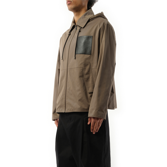 Hooded Jacket in Khaki/Brown