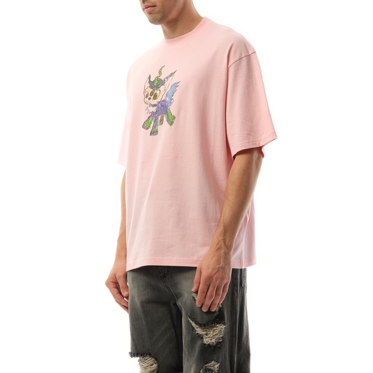 Jeff Monster Drawing T-Shirt in Pink