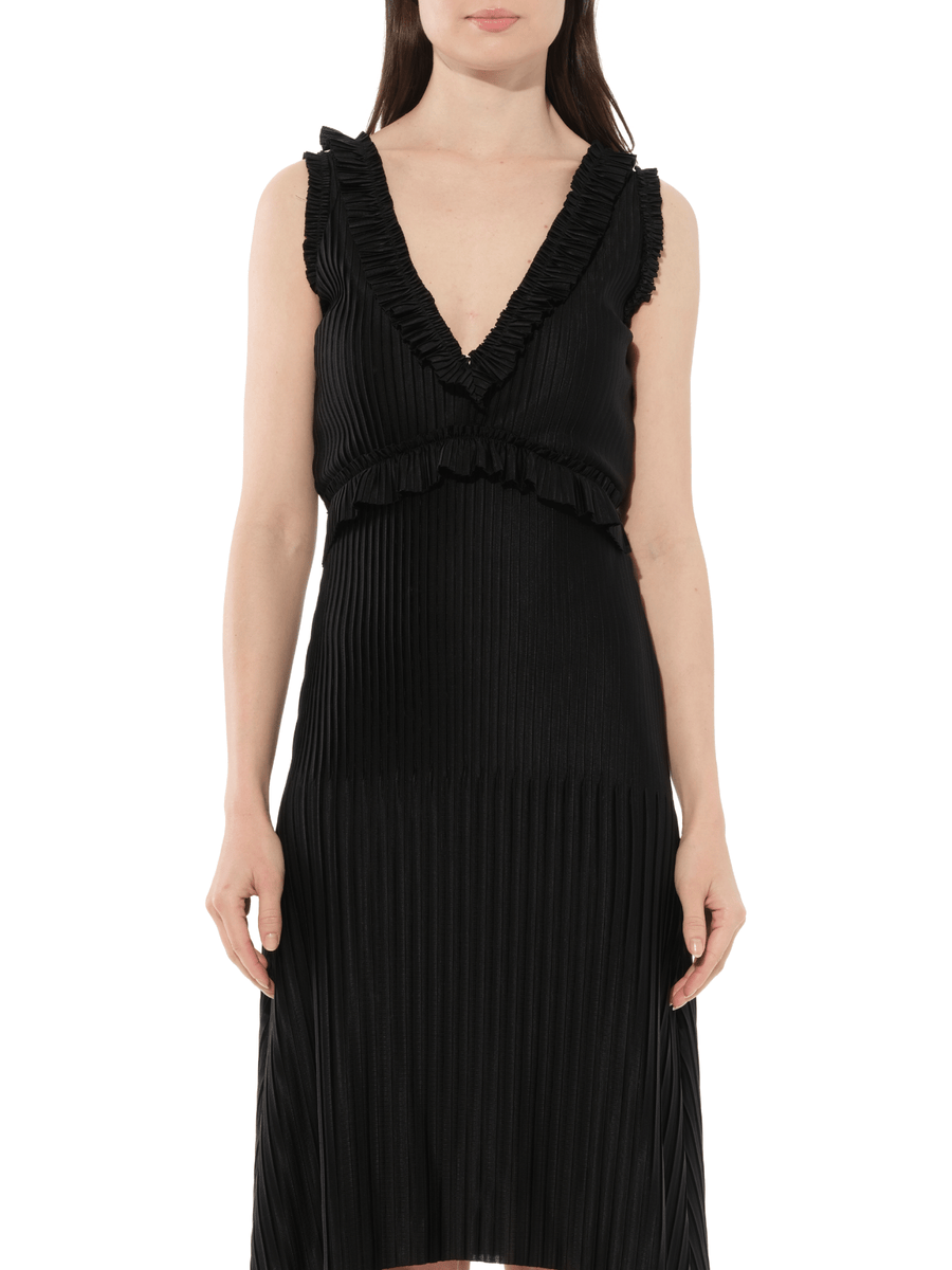 Short Pleated Dress in Black