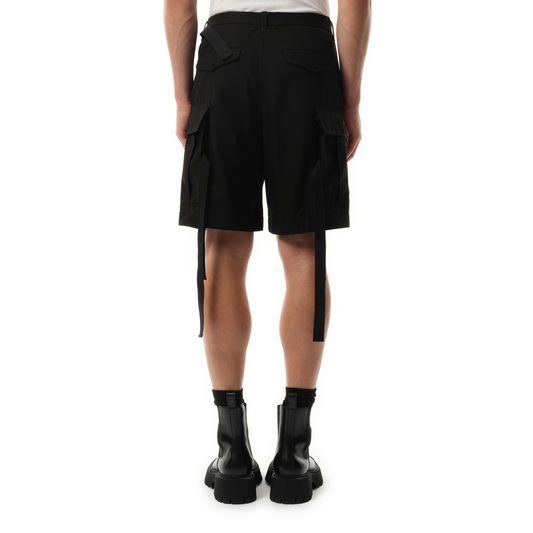 Cotton Twill Shorts in Black