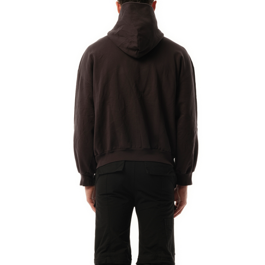 Ebay Zip-Up Hoodie in Washed Black