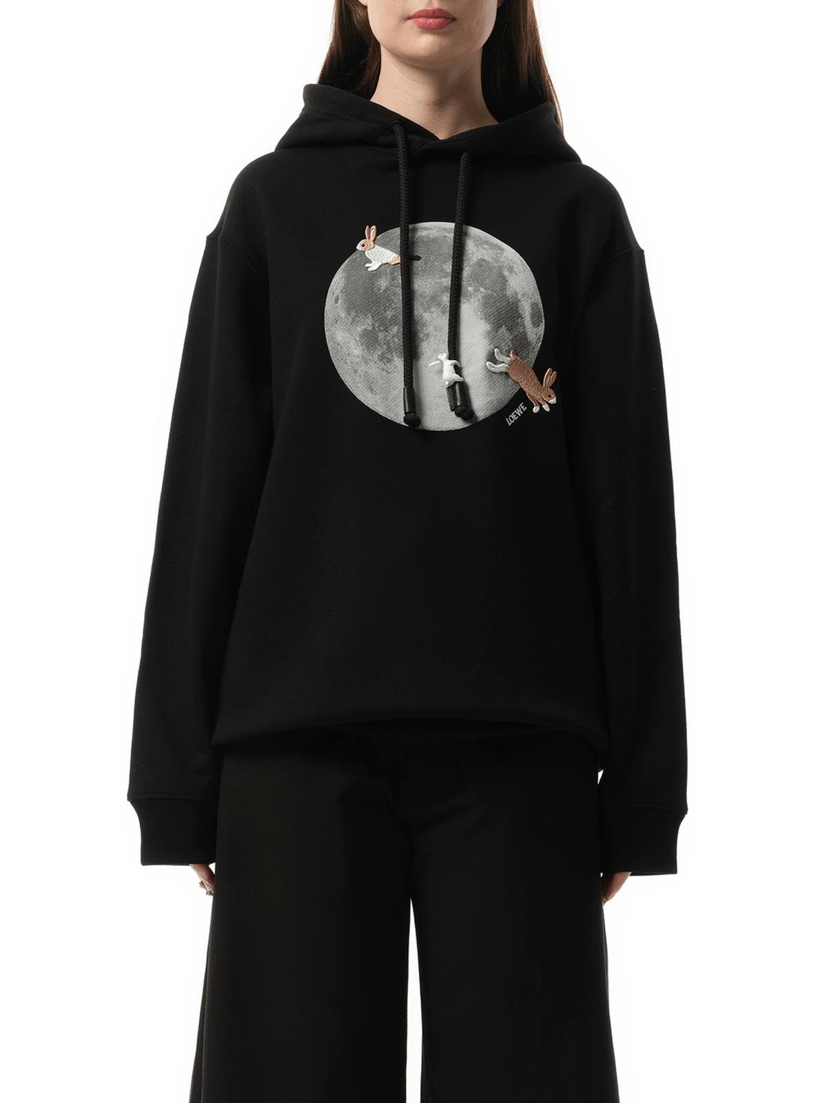 Loewe Moon Print Hoodie in Black