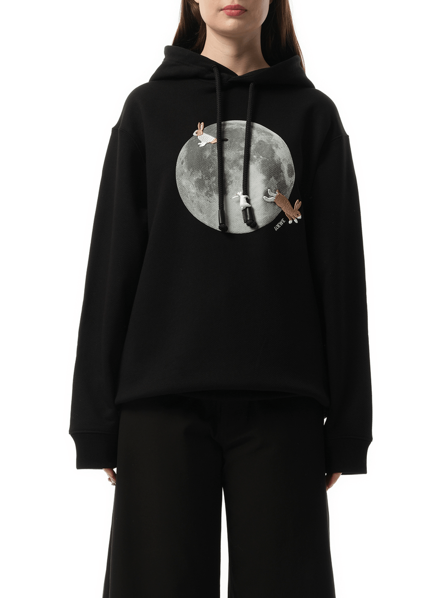 Loewe Moon Print Hoodie in Black