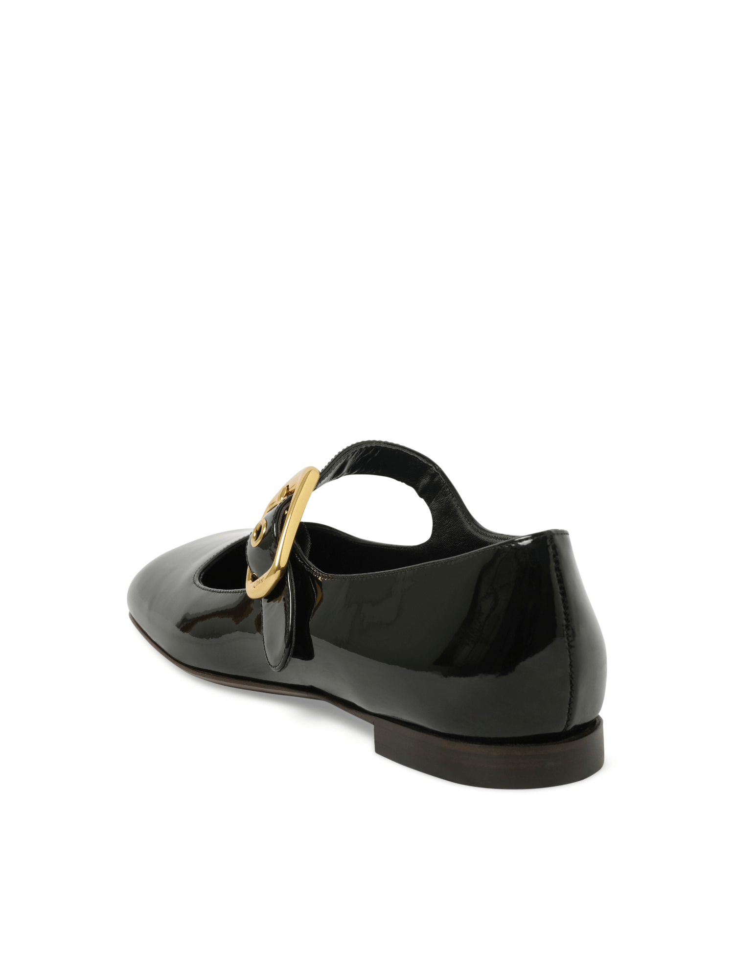 Polly Flat Sandals in Black Back View | CHLOE