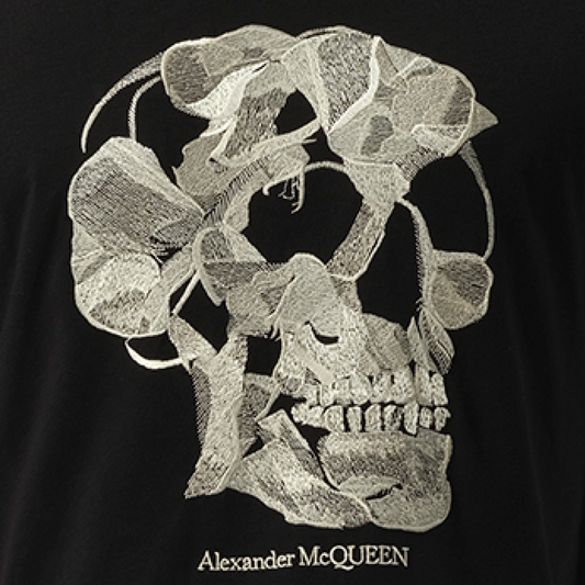 Pressed Skull Print T-Shirt in Black