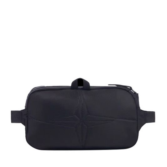 Nylon Metal Belt Bag in Black