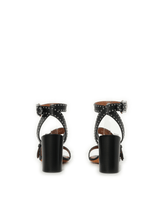 Studs Heel Sandals in Black Top View | GIVENCHY