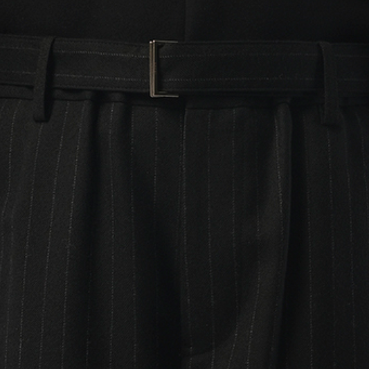 Chalk Stripe Pants in Black