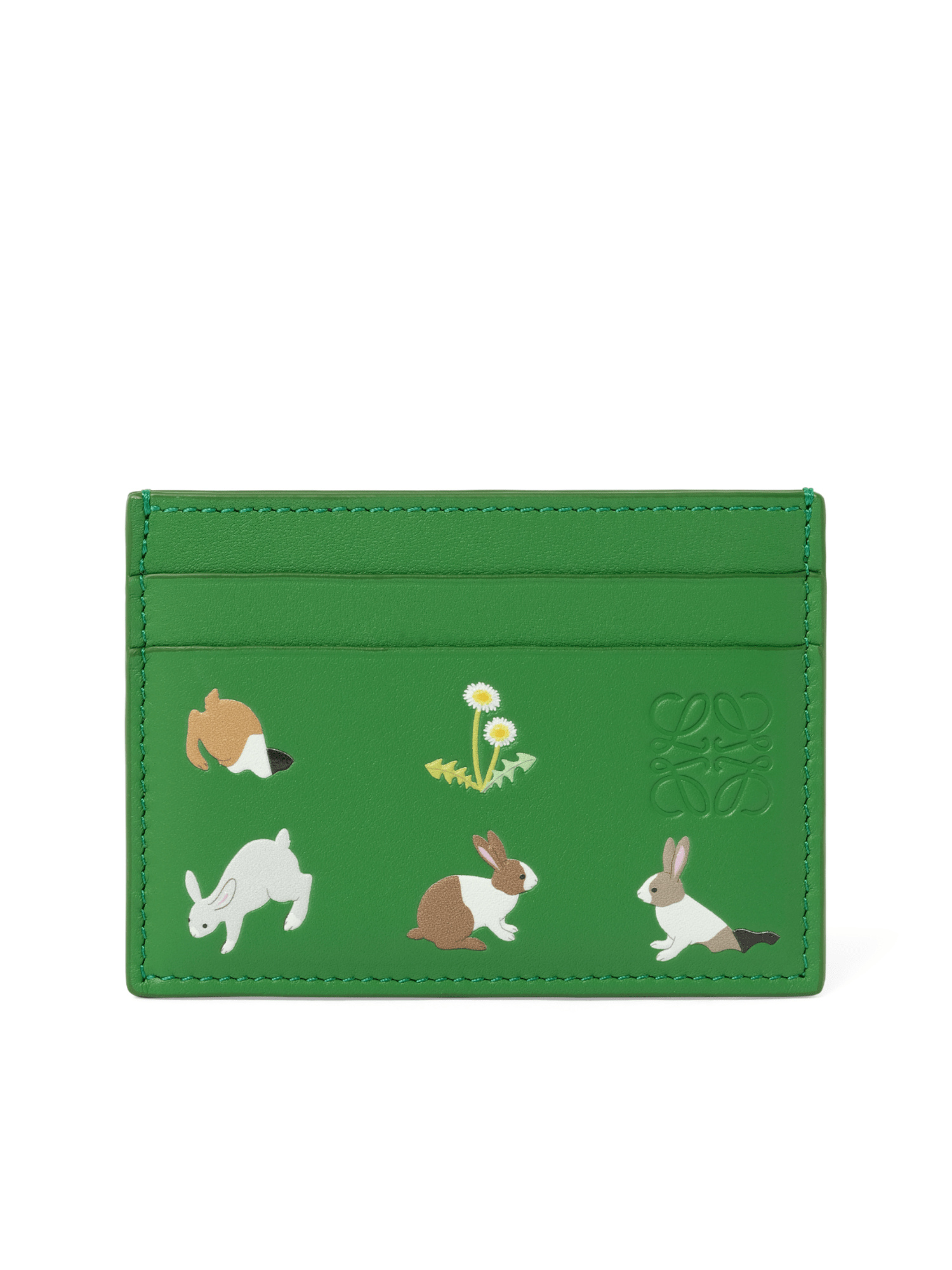 Loewe Bunnies Plain Cardholder in Tropical Green