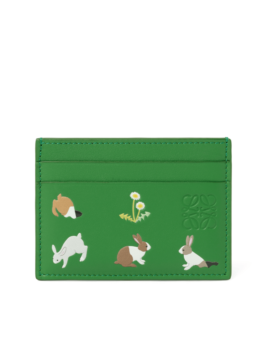 Loewe Bunnies Plain Cardholder in Tropical Green
