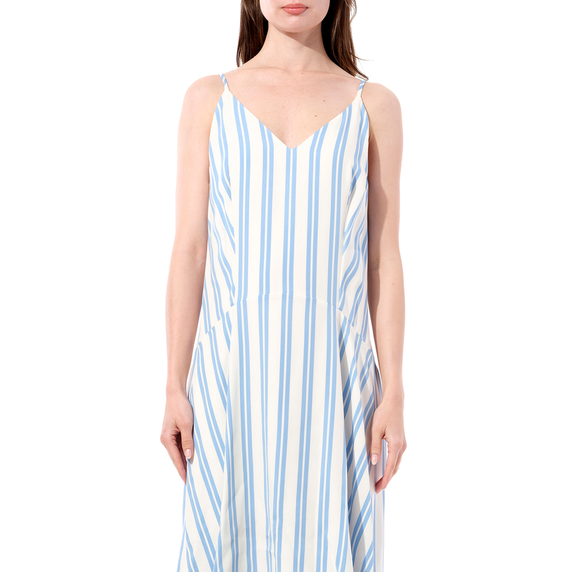 Cady Dress in Blue/White