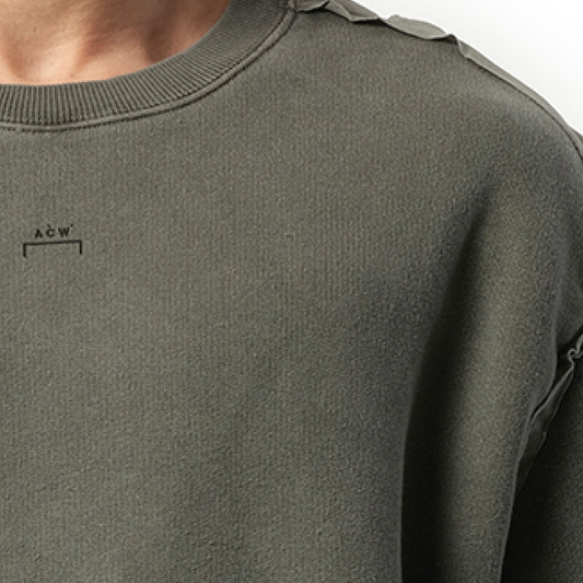 Facade Crewneck Sweater in Black