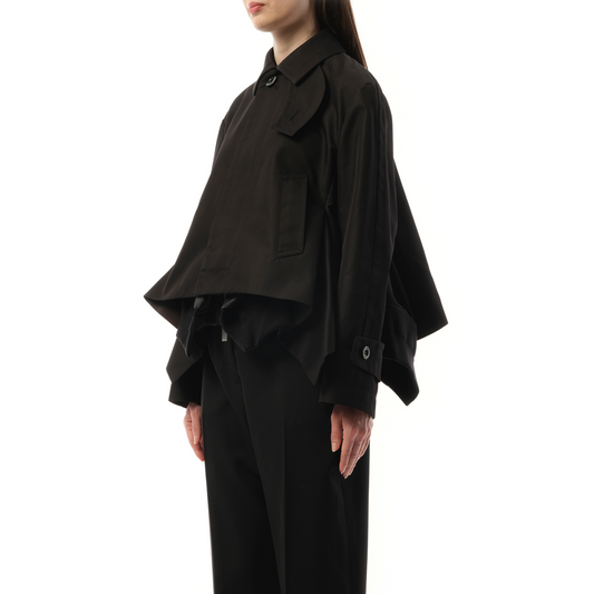 Cotton Gabardine x Nylon Twill Blouson in Black