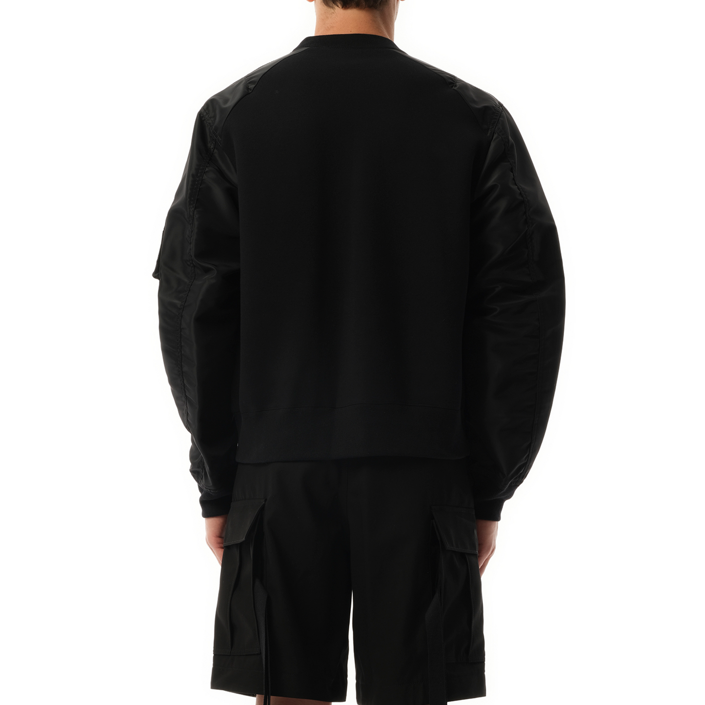 Sponge Sweat Nylon Sweatshirt in Black