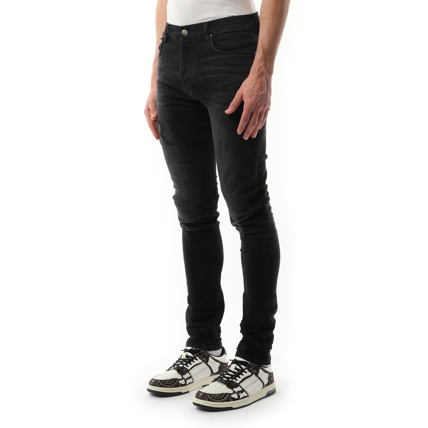 Bandana Jacquard Logo Jeans in Vintage Black