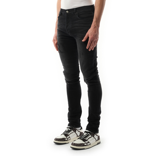 Bandana Jacquard Logo Jeans in Vintage Black