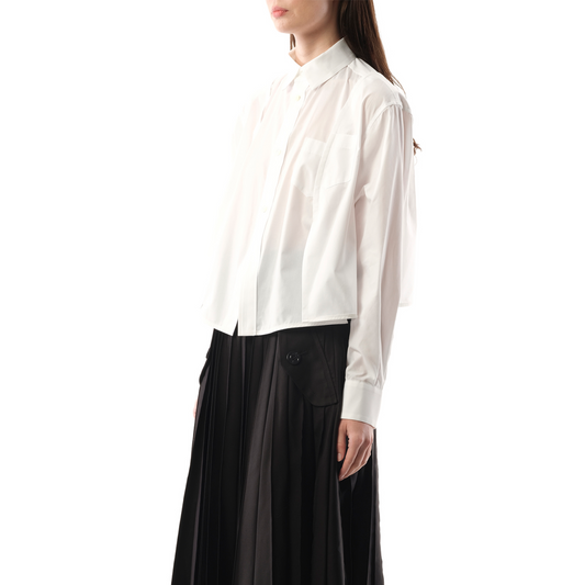 Reconstructed Cotton Poplin Shirt in Off White