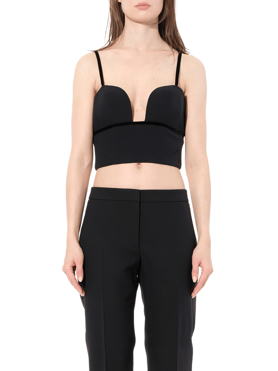 Leaf Crepe Top in Black