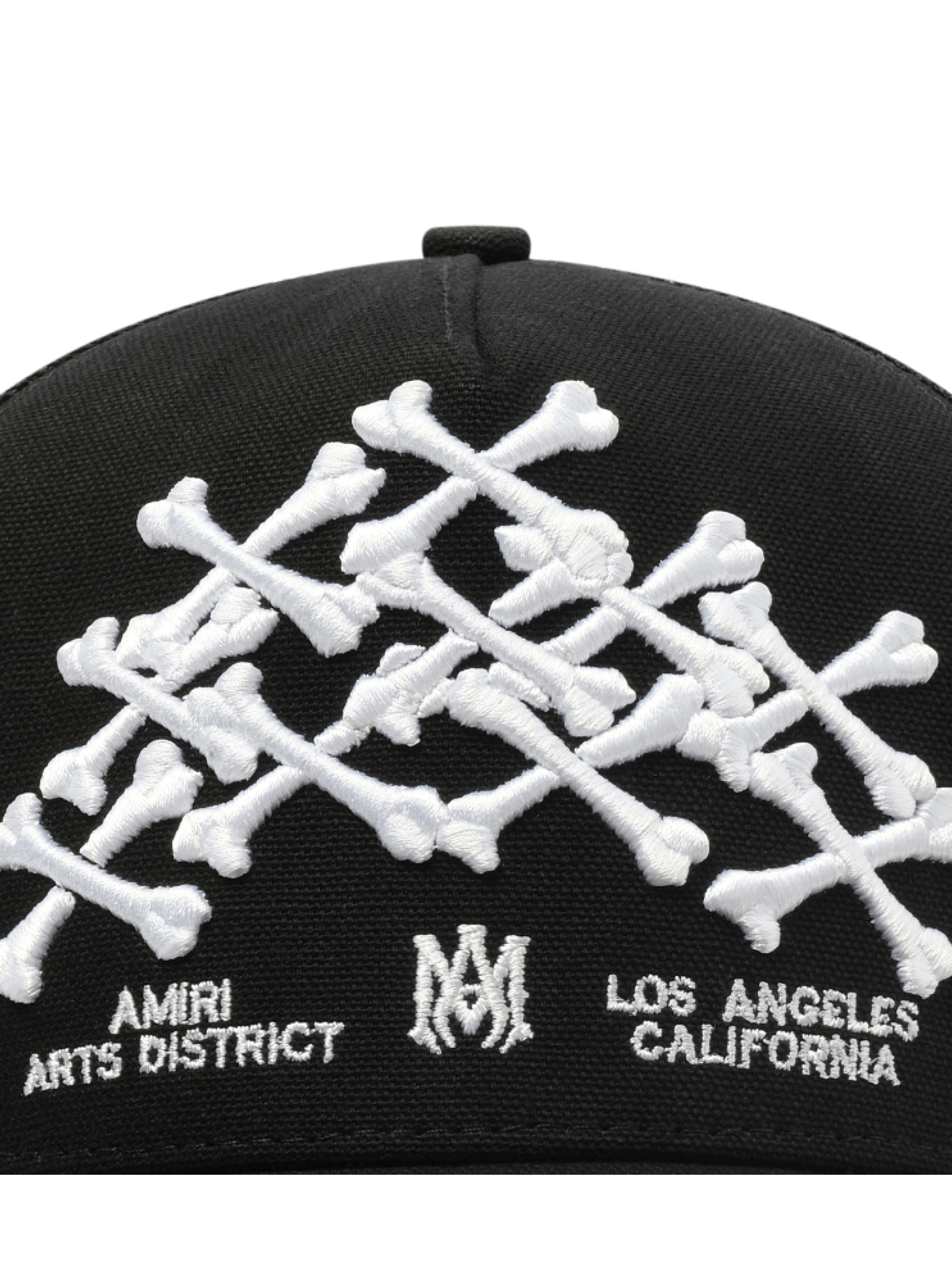 Amiri Bones Stacked Trucker Hat in Black