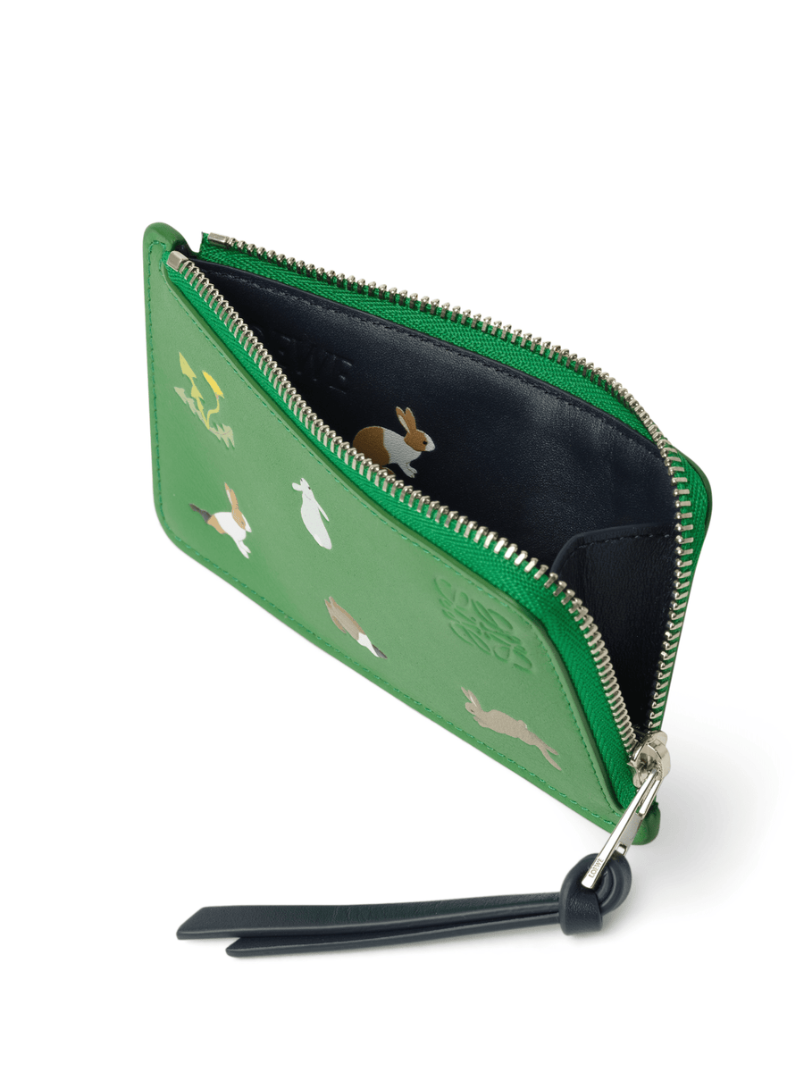 Loewe Bunnies Coin Cardholder in Tropical Green