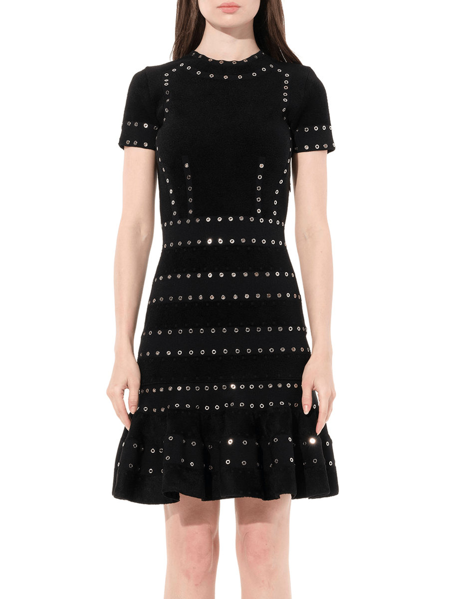 Eyelet Mini Dress in Black