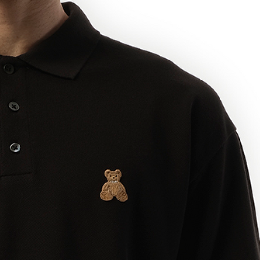 Mini Bear in Mind Polo in Black/Brown