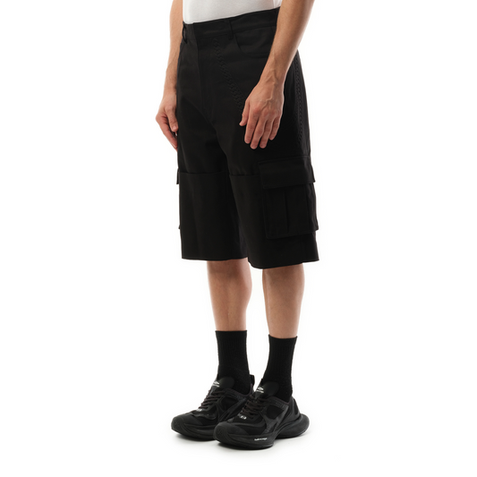 Chain Embossed Shorts in Black