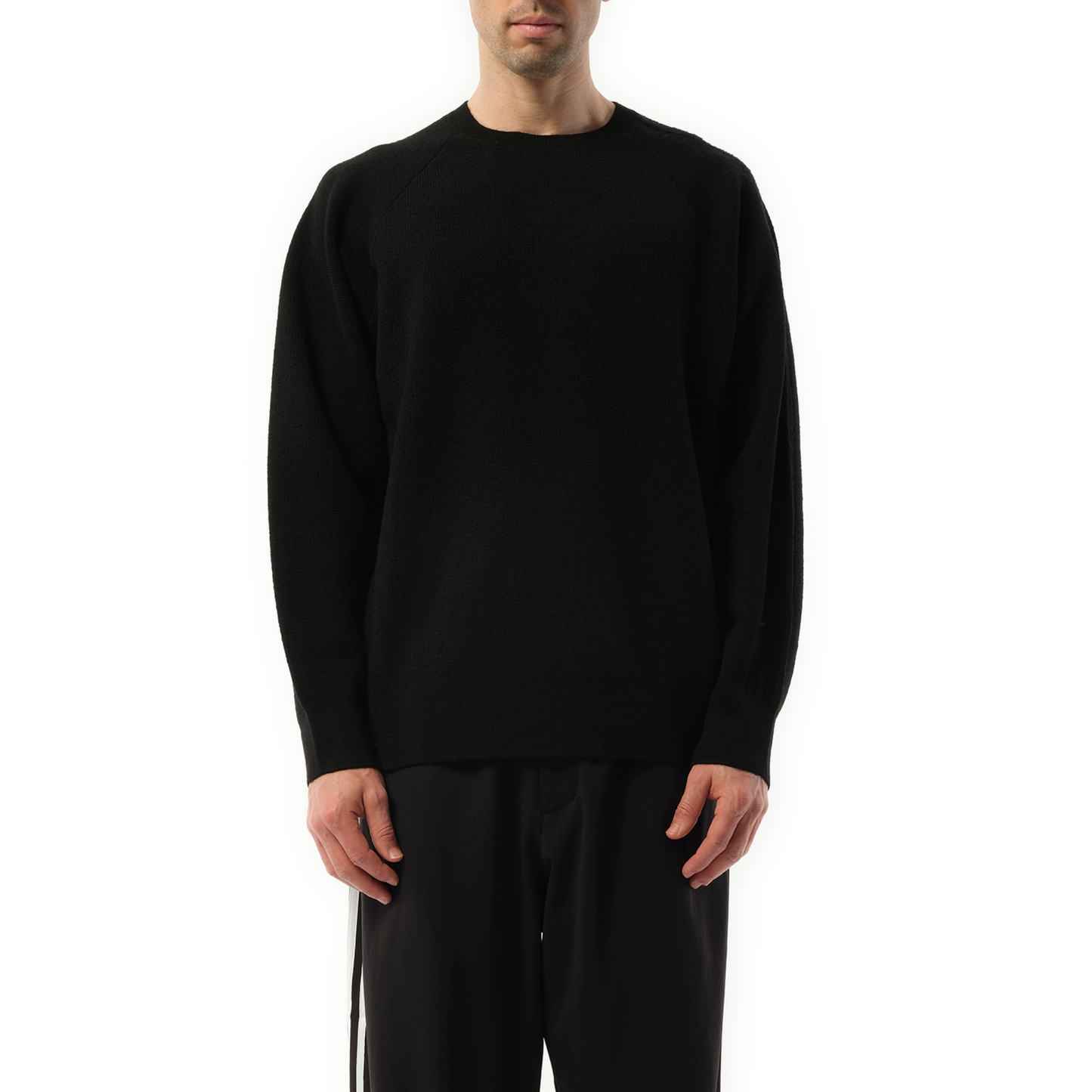 3 Stripe Knit Sweater in Black