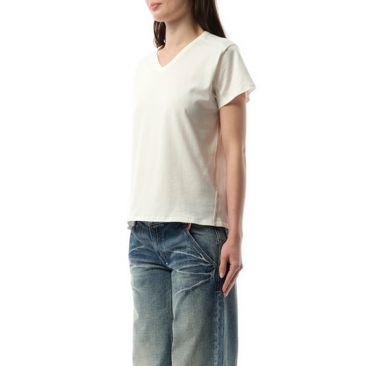 V-Neck Short Sleeve T-Shirt in White