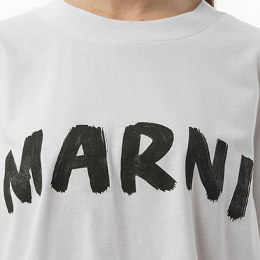 Cropped Logo T-Shirt in Lily White