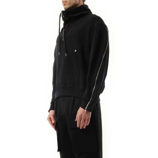 Suitcase Quarter Zip Sweatshirt in Black