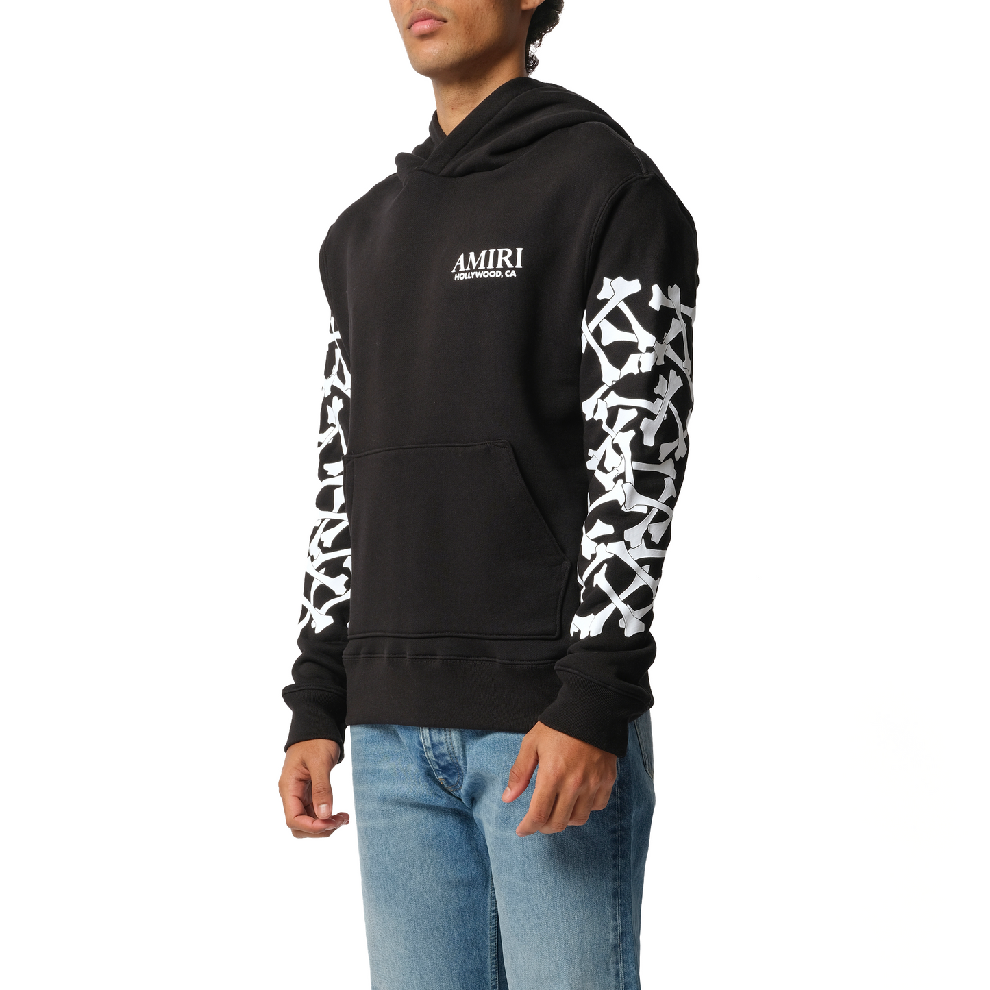 Bones Stacked Hoodie in Black