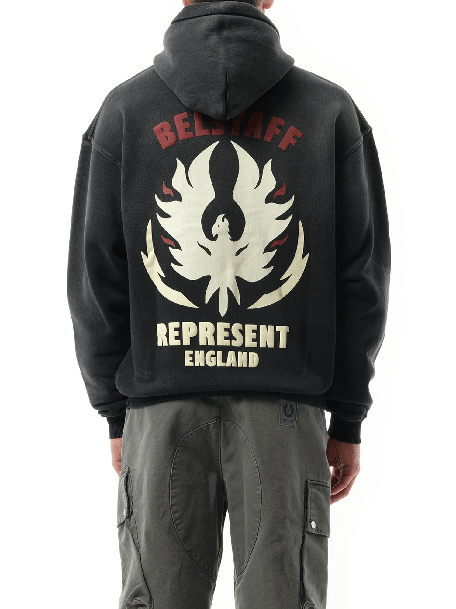 Represent Represent X Belstaff Flame Pheonix Hoodie in Shadow