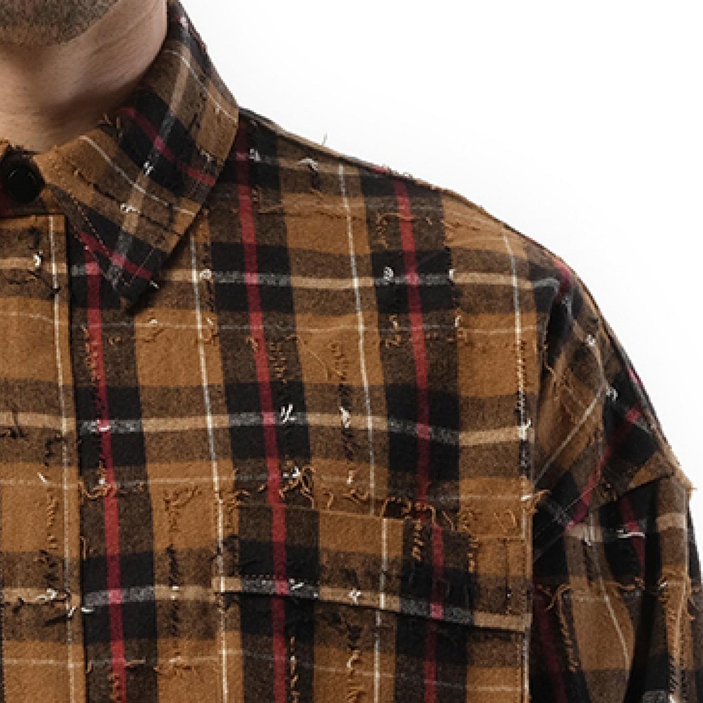 Damage Check Shirt in Beige