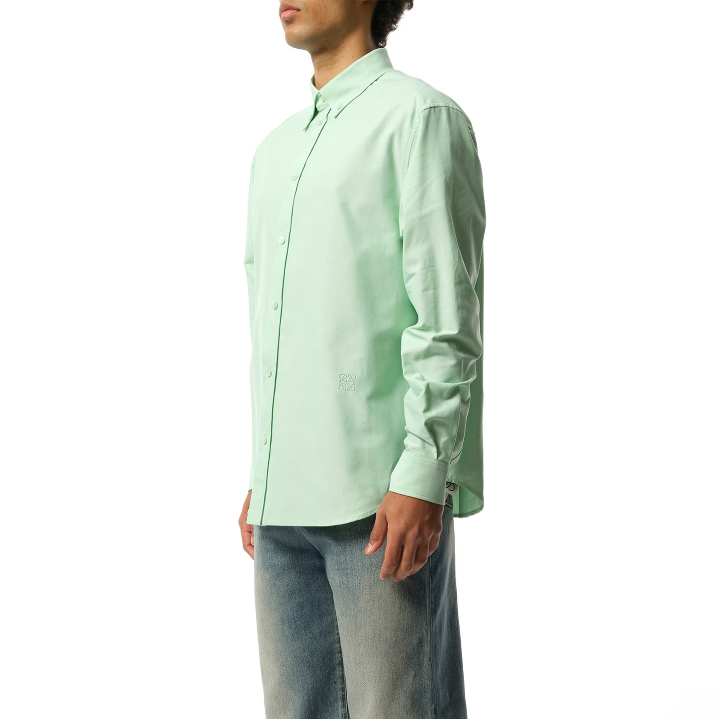 Anagram Detail Shirt in Light Green