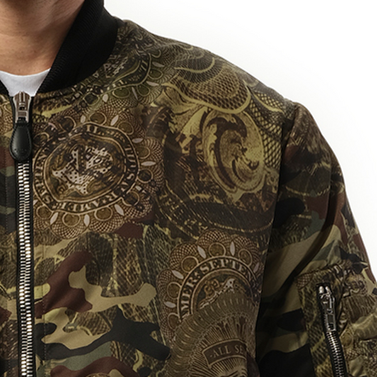 Podium Dollar Bomber Jacket in Khaki