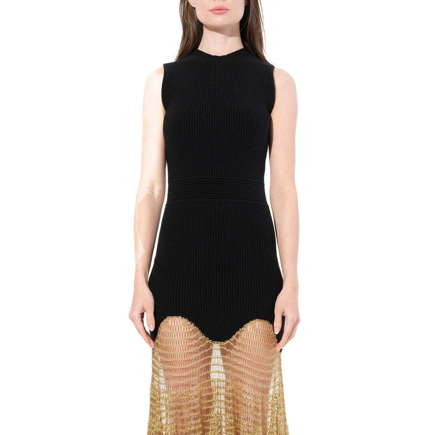 Knit Dress in Black/Gold