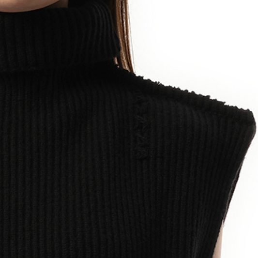 Sleeveless Turtleneck Sweater in Black